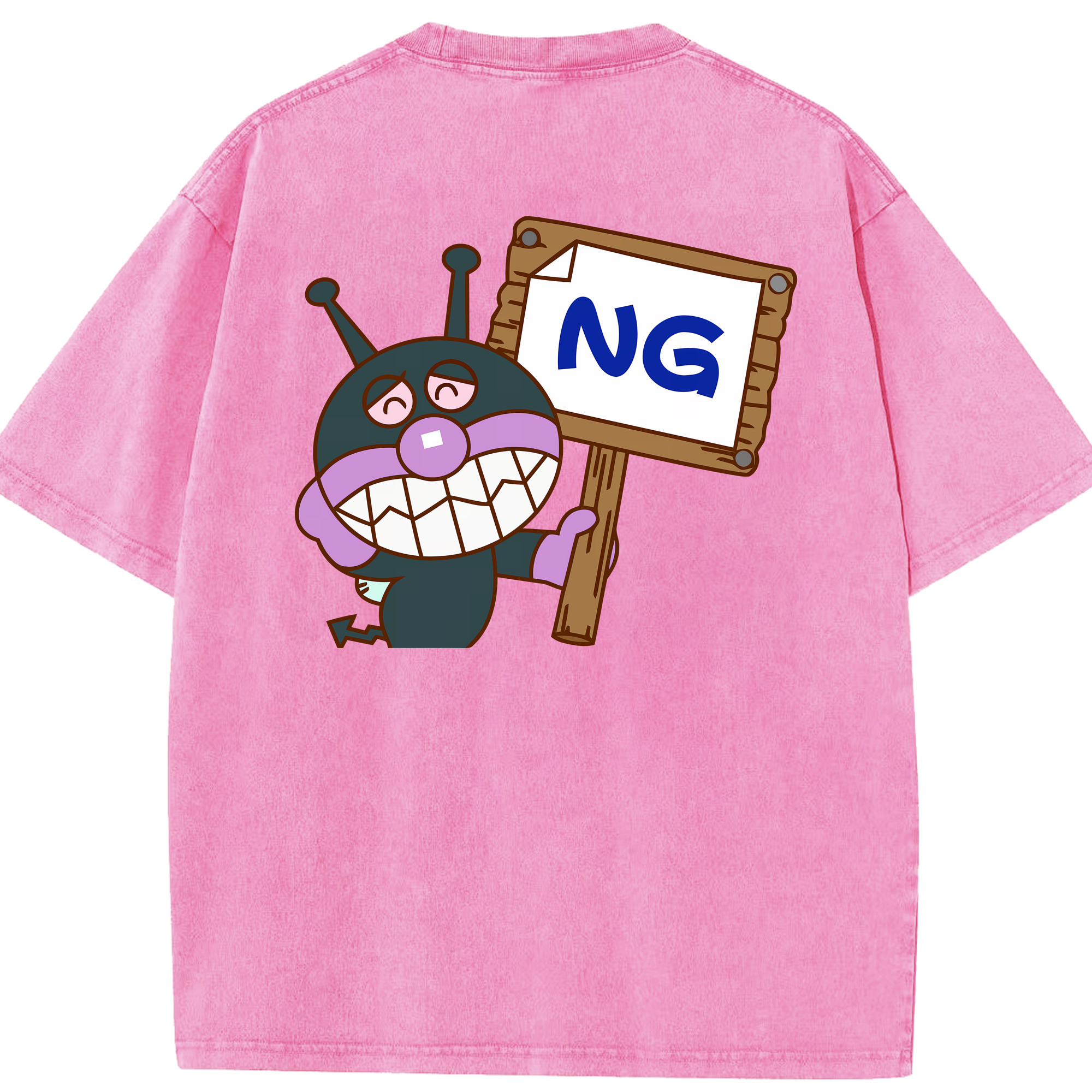 （画像用） アンパンマン Anpanman 綿100% ヴィンテージ風 半袖Tシャツ（背面プリント）